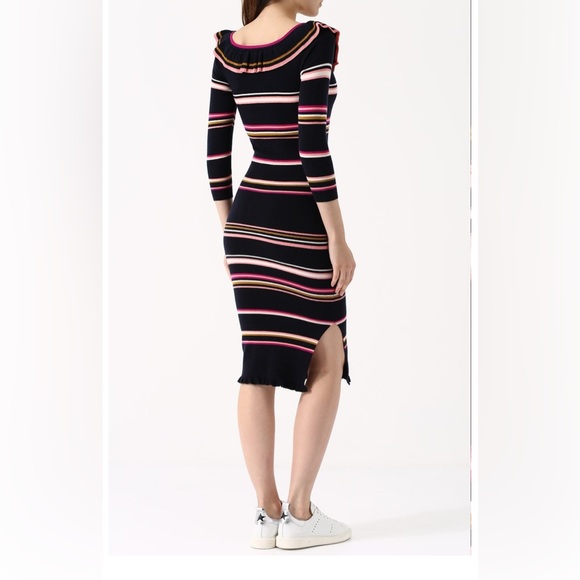Rebecca Taylor Multicolor Striped Long Sleeve Dress - Picture 3 of 4